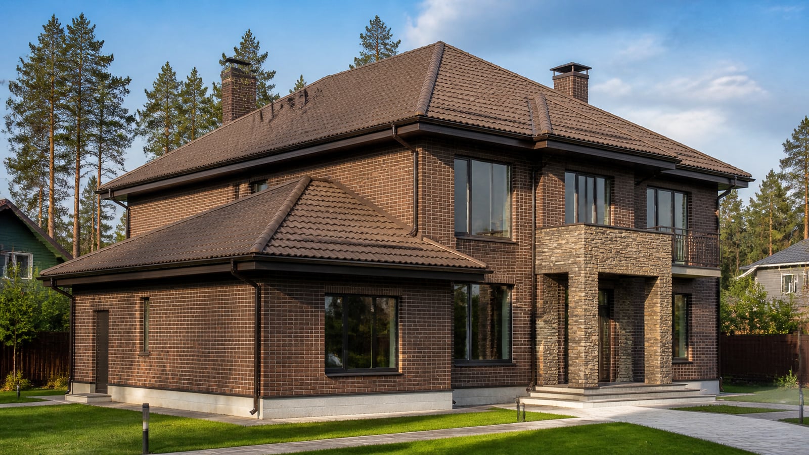 Цементно-песчаная черепица Бенедикт в Мытищах, 175 м²