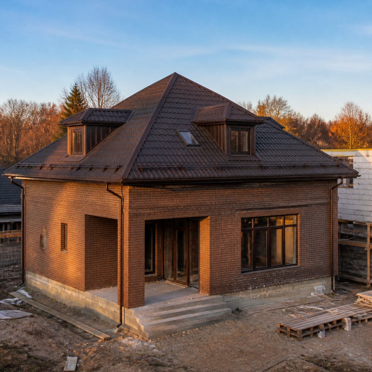 Монтаж шатровой крыши с мансардой — Красногорск, 160 м²