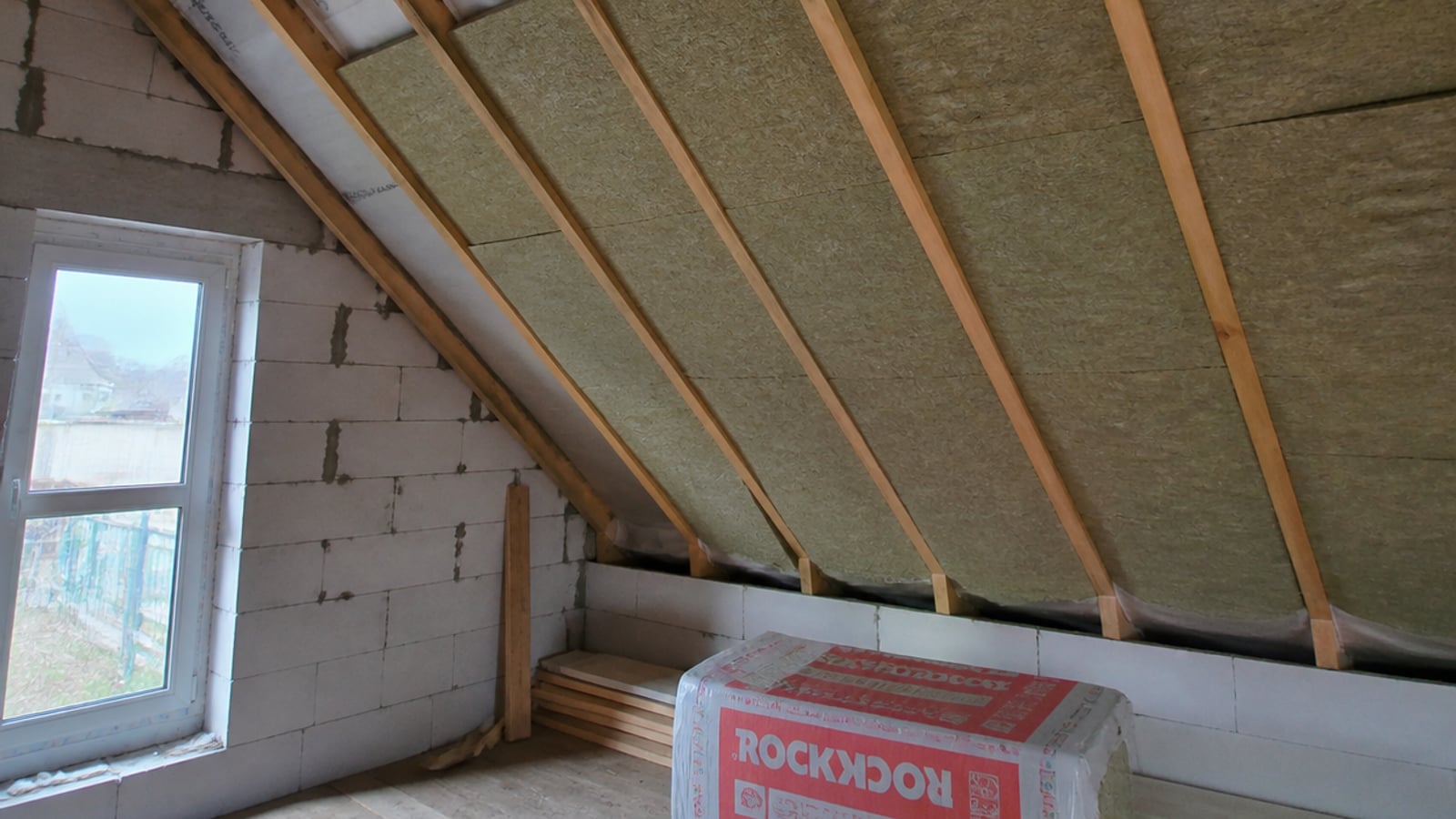 Утепление мансарды минватой ROCKWOOL, Подольск, 85 м²